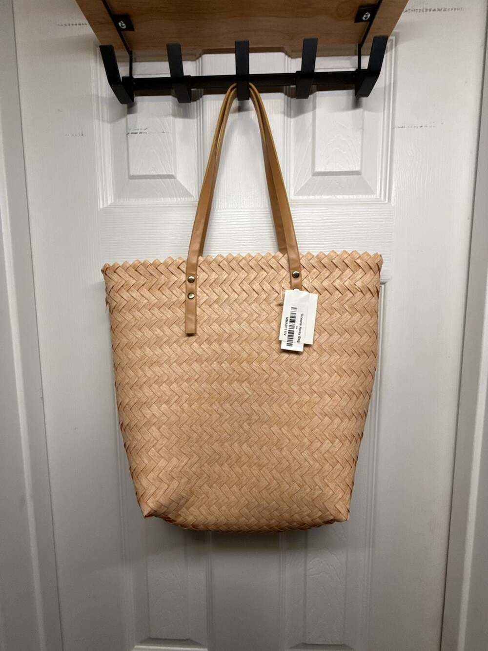 Impressions Oceans Away Tan Woven Tote Bag